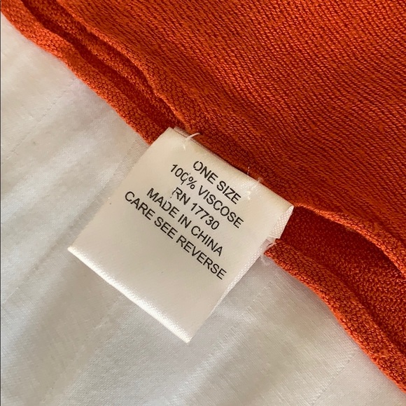 Orange fringed scarf - Picture 3 of 5